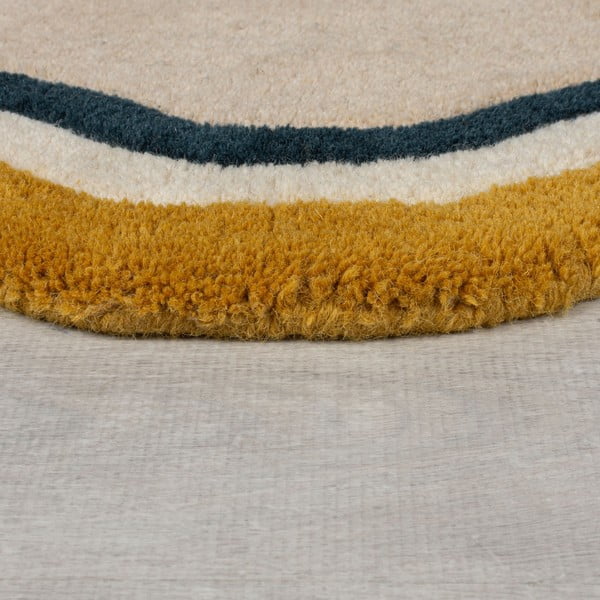 Krémszínű kézi szövésű gyapjú szőnyeg 120x170 cm Leo Scallop – Flair Rugs-image-4