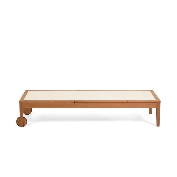 Bézs tömörfa állítható kerti napozóágy Caterin – Kave Home-image-3