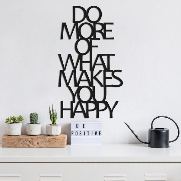Happy fekete fali dekoráció - Wallity-image-1
