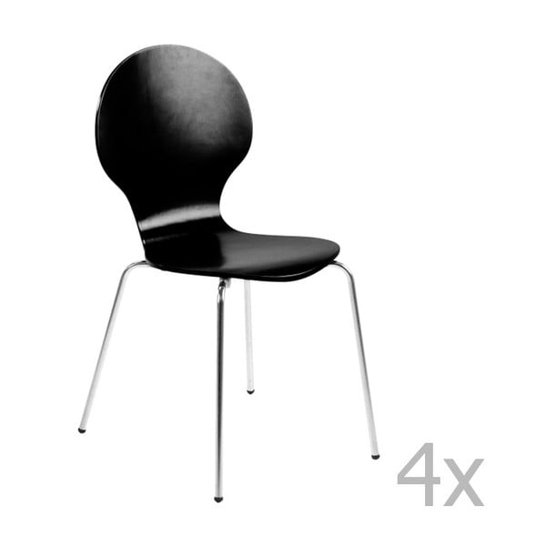 Marcus Dining Chair 4 db fekete étkezőszék - Actona