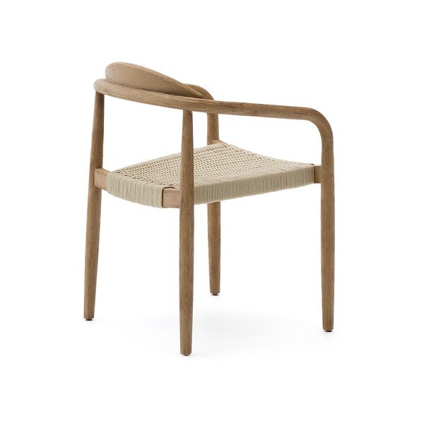 Bézs-natúr színű tömörfa étkezőfotel Nina – Kave Home-image-4