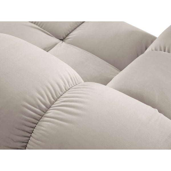 Bézs bársony moduláris sarokkanapé (variálható) Bellis – Micadoni -image-1