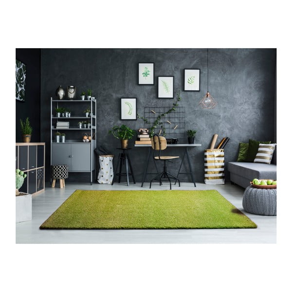 Khitan Liso Verde zöld szőnyeg, 57 x 110 cm - Universal