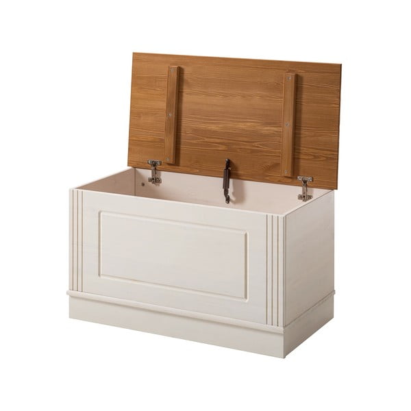 Fehér borovi fenyő tárolóláda 80x45 cm Anita – Støraa-image-3