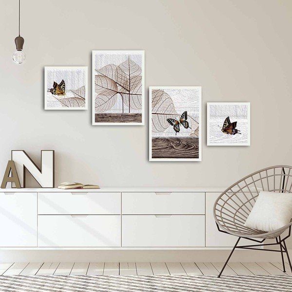Leaves and Butterfly többrészes kép, 136 x 75 cm-image-1