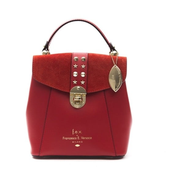 Rismo piros női bőr hátizsák - f.e.v. by Francesca E. Versace