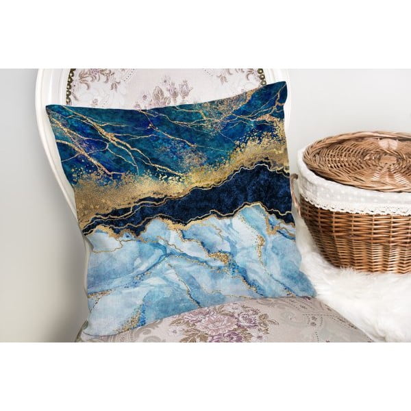 Marble With Blue párnahuzat, 45 x 45 cm - Minimalist Cushion Covers-image-2