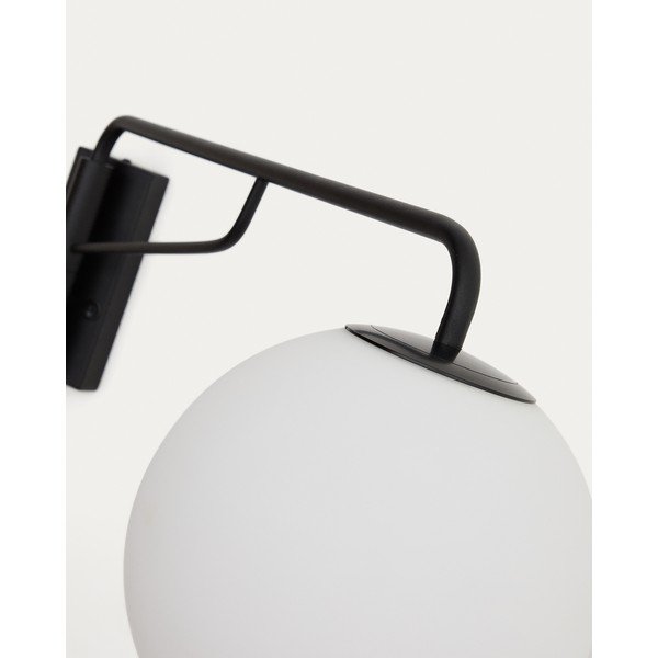 Fehér-fekete fali lámpa ø 20 cm Eilo – Kave Home-image-4