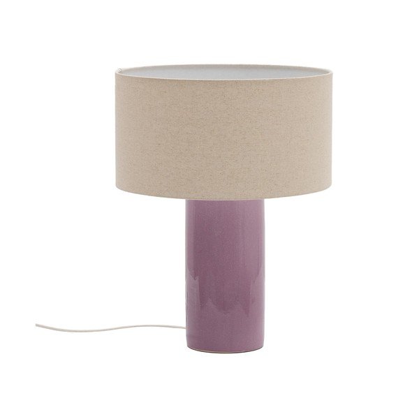 Lila-bézs asztali lámpa textil búrával (magasság 52 cm) Toneric – Kave Home