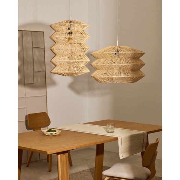 Natúr színű függőlámpa rattan búrával Dakit – Kave Home-image-1