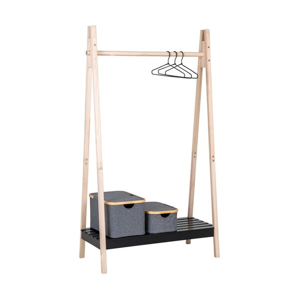 Fekete ruhatartó állvány tömör paulownia fából Torino - House Nordic-image-1