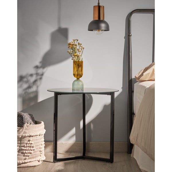 Marae fekete tárolóasztal, ⌀ 50 cm - Kave Home-image-2