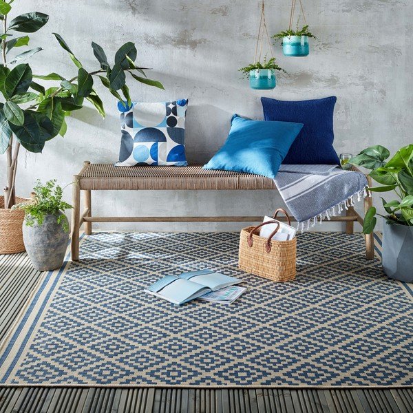 Kék-bézs kültéri szőnyeg 200x200 cm Moretti - Flair Rugs-image-1