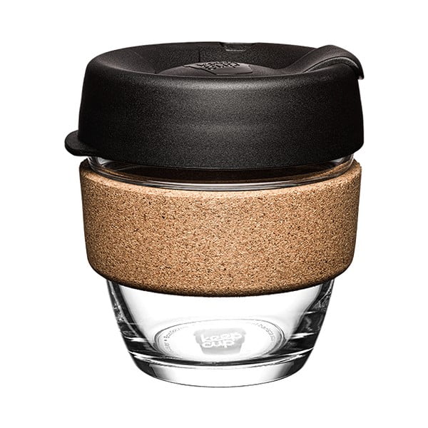 Fekete-barna utazóbögre 227 ml Brew Cork Black S – KeepCup