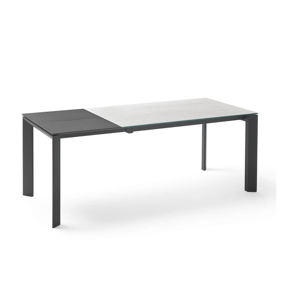 Tamara Snow szürke-fekete meghosszabbítható étkezőasztal, hossza 160/240 cm - sømcasa