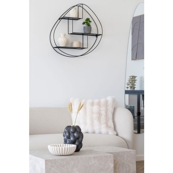 Fekete többszintes fém fali polc 60 cm Wrexham – House Nordic-image-1
