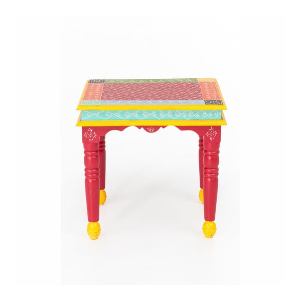 India Colore akácfa tárolóasztal, 53 x 53 cm - WOOX LIVING