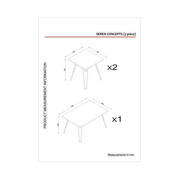 Seren 3 db-os fehér dohányzóasztal szett-image-1
