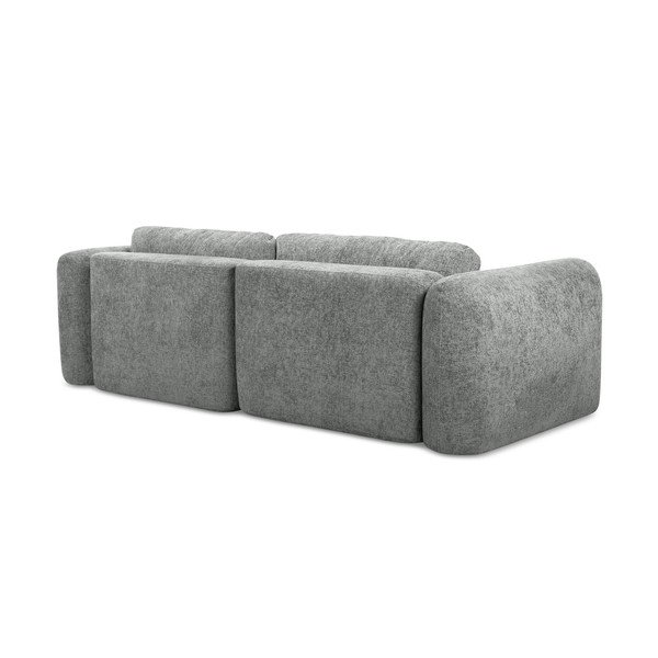 Szürke zsenília kinyitható-tárolóhelyes sarokkanapé (bal oldali-heverő résszel) Mele – Makamii-image-3