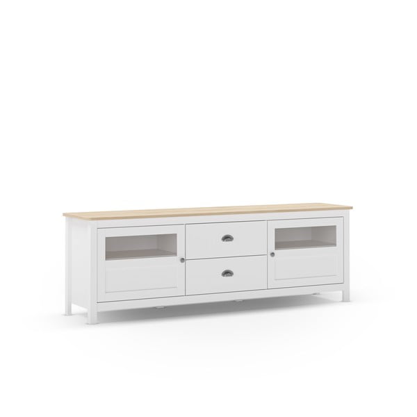 Fehér borovi fenyő TV-állvány 180x59 cm Misti – Marckeric-image-4