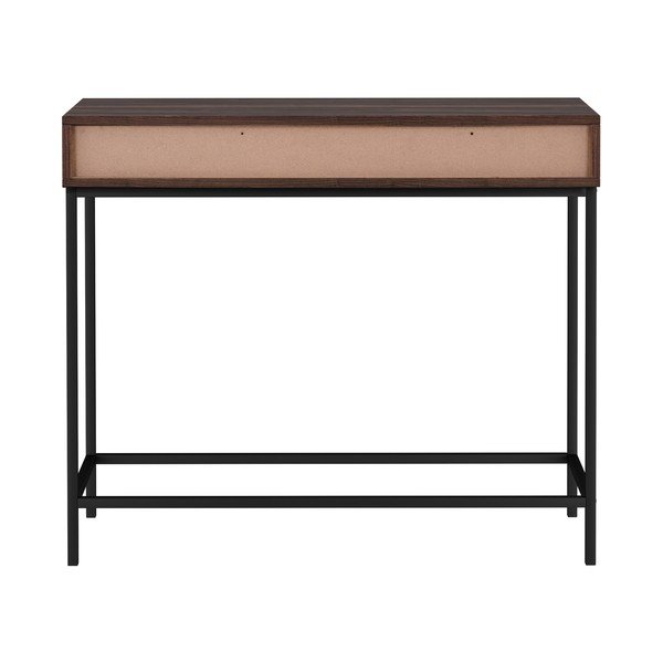 Sötétbarna konzolasztal diófa dekoros asztallappal 35x90 cm Celine – Støraa-image-2
