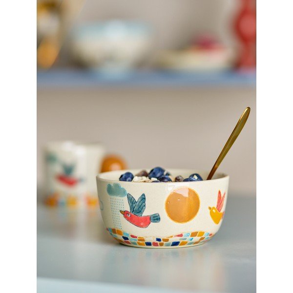 Krémszínű kőedény gyerek tálka ø 12 cm Colorine – Bloomingville Mini-image-1