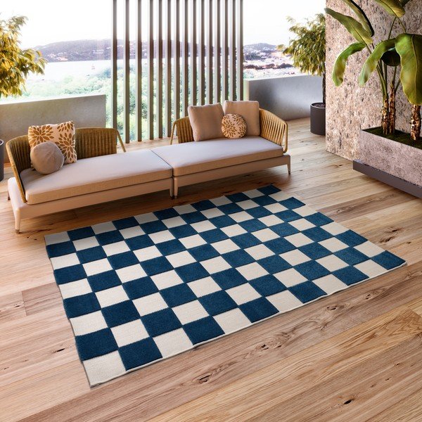 Kék-krémszínű kültéri-beltéri szőnyeg 160x230 cm Cuadros – Universal-image-1