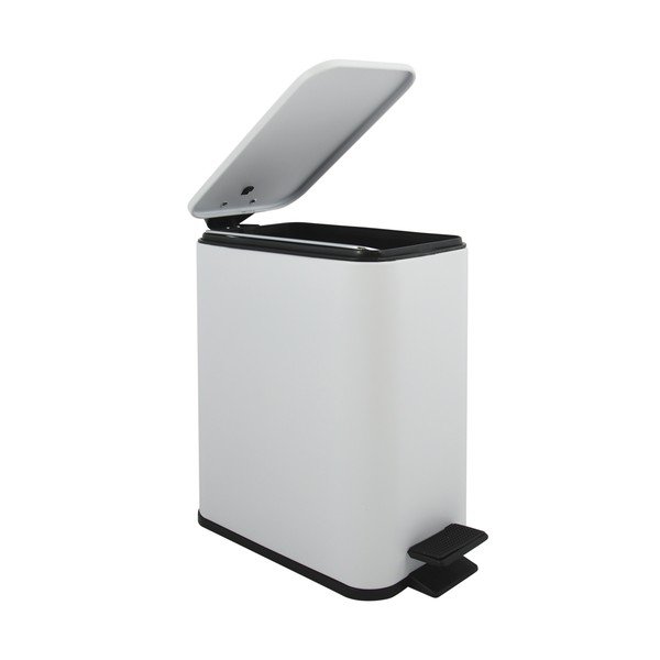 Matt fehér acél pedálos szemetes 5 l   Erik – Spirella-image-2