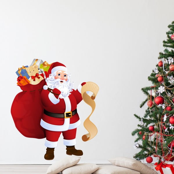 Santa Claus and Gift List karácsonyi falmatrica - Ambiance