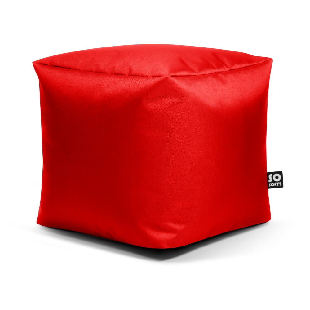 Piros bőrutánzat gyerek babzsákfotel Cube M  So Soft?
