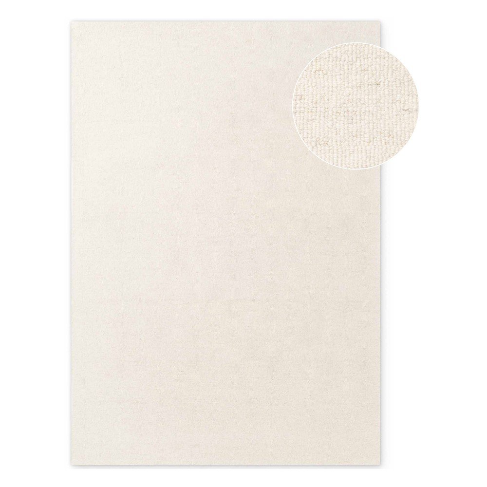 Krémszínű kézi szövésű gyapjú szőnyeg 160x230 cm Puristic Knots – Elle Decoration