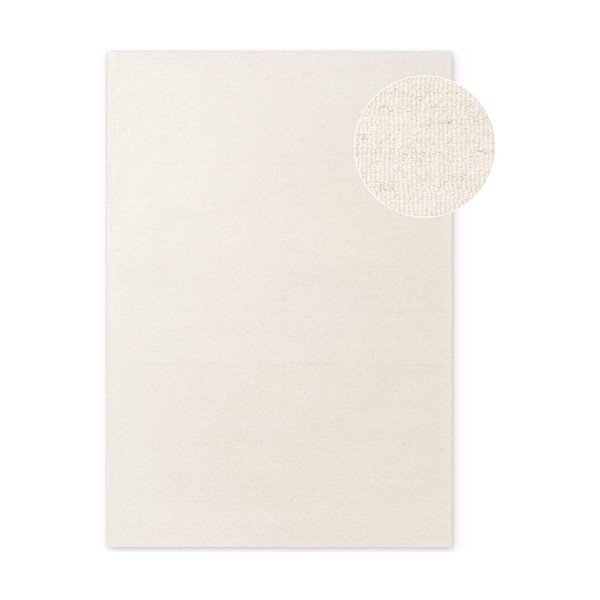 Krémszínű kézi szövésű gyapjú szőnyeg 200x290 cm Puristic Knots – Elle Decoration