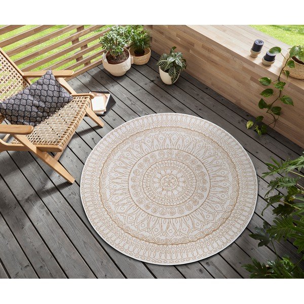Krémszínű kerek szőnyeg ø 160 cm Spirit – Hanse Home-image-1