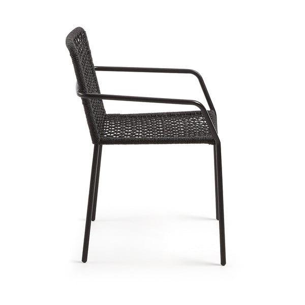 Bomer fekete acélszerkezetű kerti szék - Kave Home-image-2