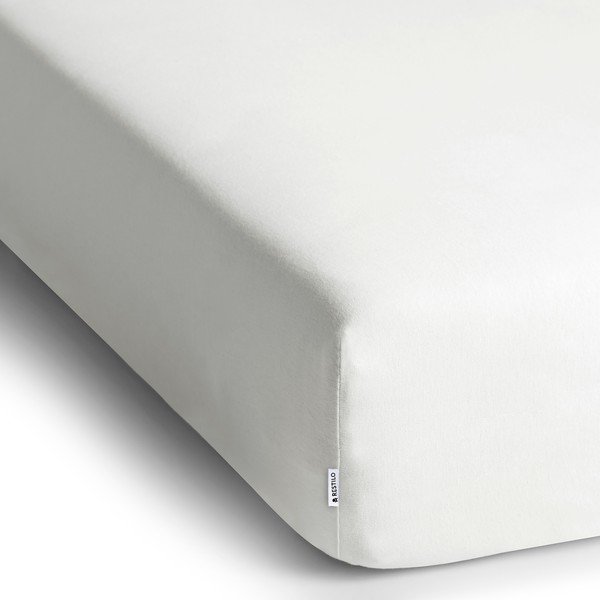 Fehér gumis jersey lepedő 240x200 cm Amber – Restilo-image-2