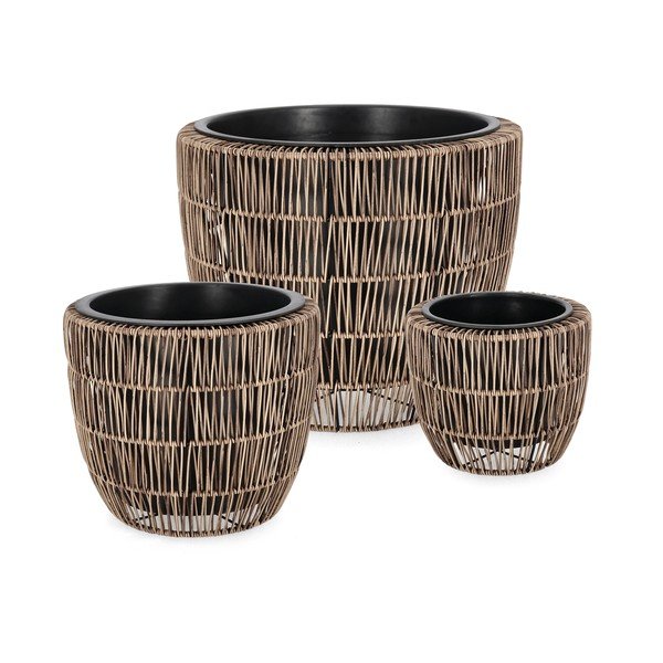 Műanyag-műrattan virágcserép készlet 3 db-os ø 44 cm Ayun – Bizzotto