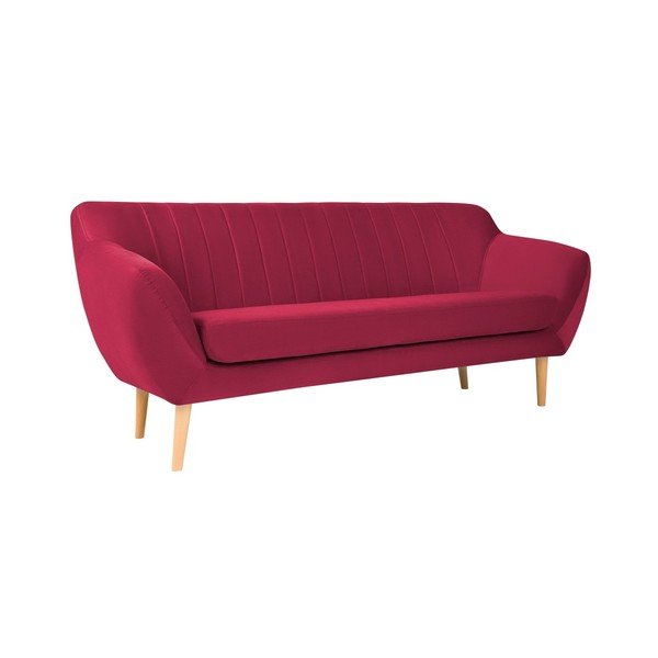Sardaigne sötét rózsaszín bársony kanapé, 188 cm - Mazzini Sofas-image-1