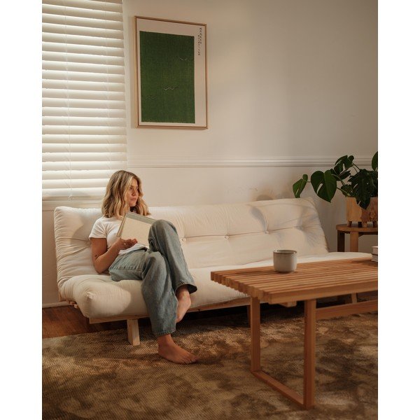 Szürkésbézs len kanapé 200 cm Lean – Karup Design-image-1