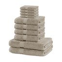 Bézs frottír pamut törölköző és fürdőlepedő készlet 10 db-os Marina – DecoKing
