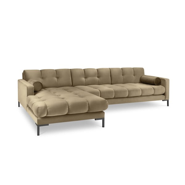 Bali bézs bársony sarokkanapé, bal oldali - Cosmopolitan Design-image-2