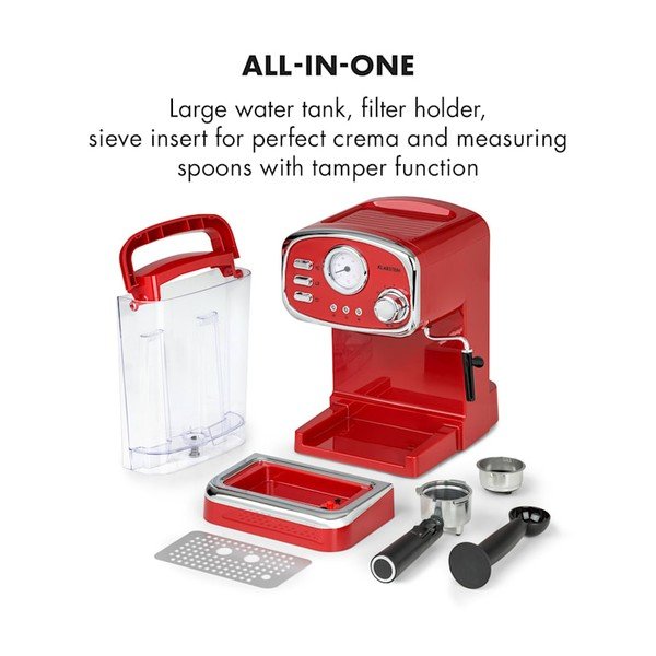 Espressionata Gusto piros kávéfőző - Klarstein-image-3