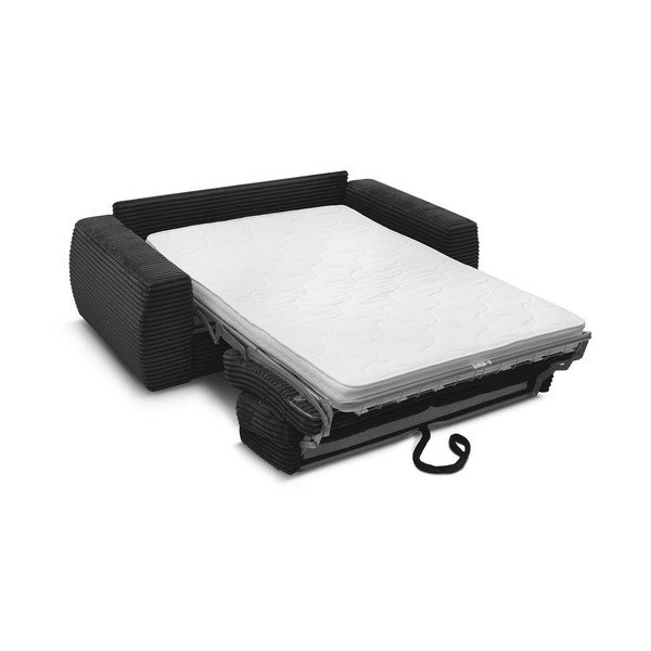 Fekete kordbársony kanapé mindennapos alvásra-kinyitható 240 cm Hugo – Bobochic Paris-image-4