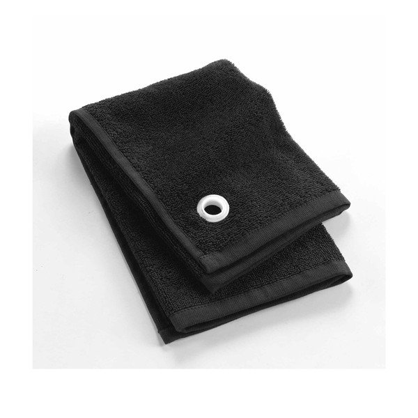 Fekete frottír pamut törölköző 50x50 cm Cuistot – douceur d'intérieur