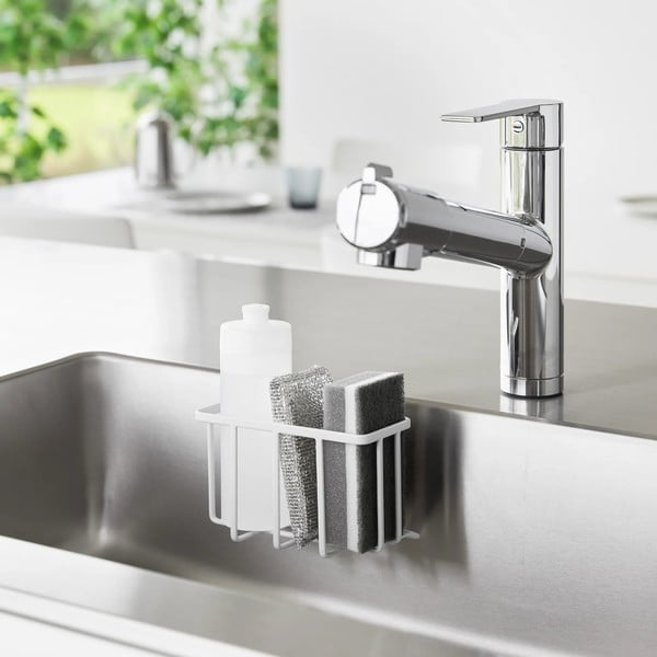 Fehér öntapadós fém mosogatóeszköz tartó Film Hook – YAMAZAKI-image-3