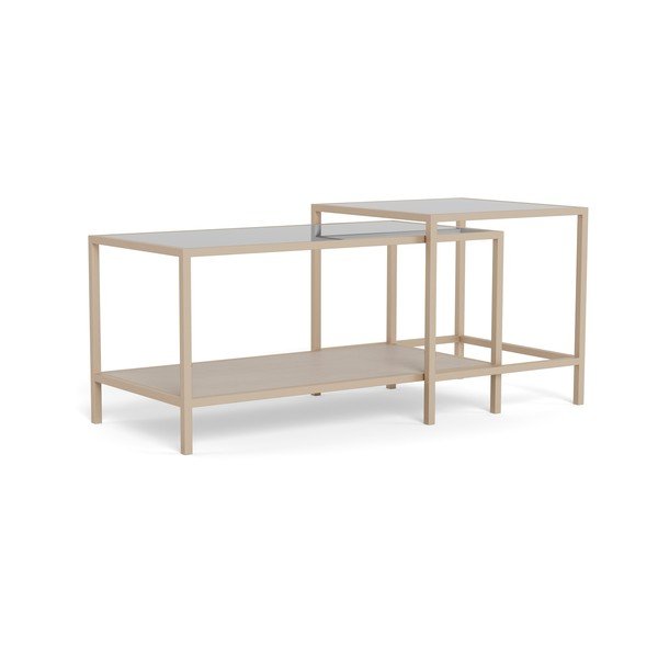 Szürke acél dohányzóasztal szett 2 db-os 50x90 cm Seaford – Actona