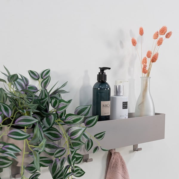 Szürkésbarna fali acél fürdőszobai polc Multi – Spinder Design-image-3