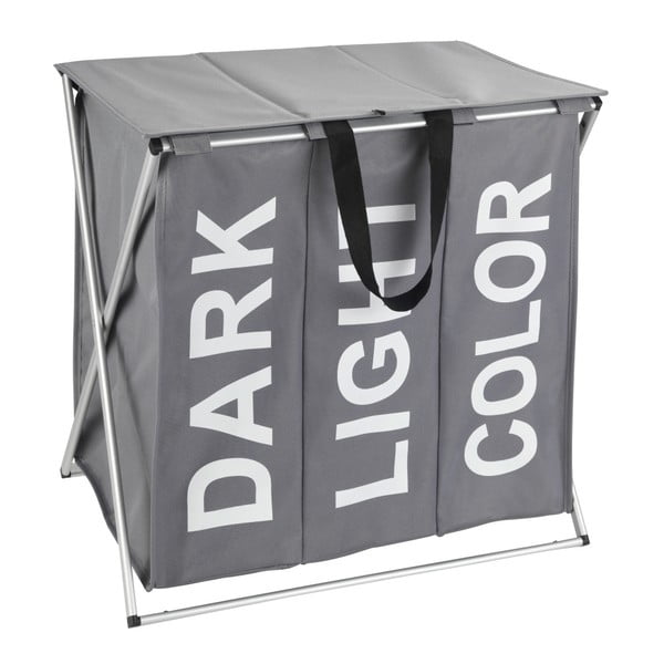 Trio 3 rekeszes szürke szennyestartó, 118 l - Wenko-image-2