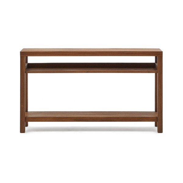 Natúr színű teakfa konzolasztal 35x140 cm Sashi – Kave Home-image-3