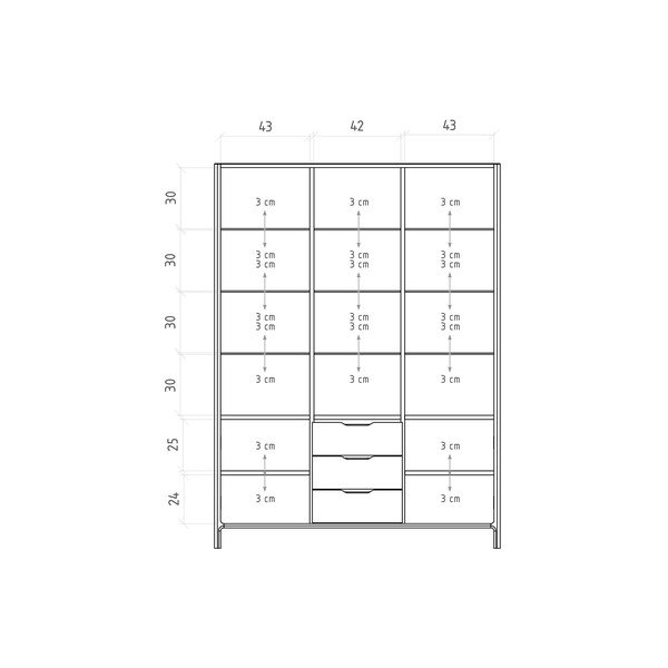 Natúr színű tölgyfa tálalószekrény 140x188 cm Twig – The Beds-image-4