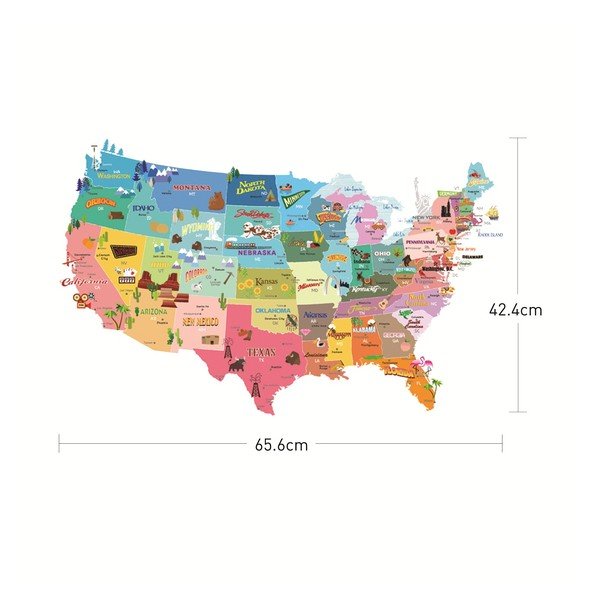 USA térkép falmatrica, 50 x 70 cm - Ambiance-image-3